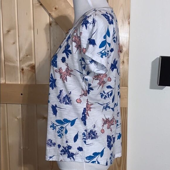 Max Jeans Dolman Sleeve Hi-low Floral Tee - Picture 2 of 6